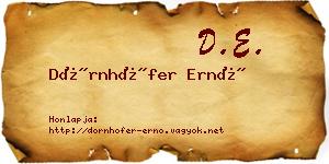 Dörnhöfer Ernő névjegykártya