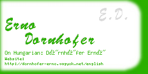 erno dornhofer business card